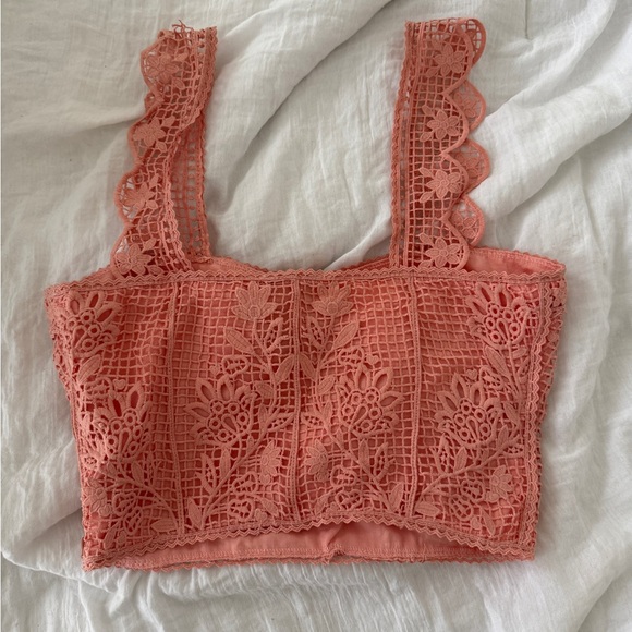 FARM Rio Pink Lace Blouse - Picture 4 of 4